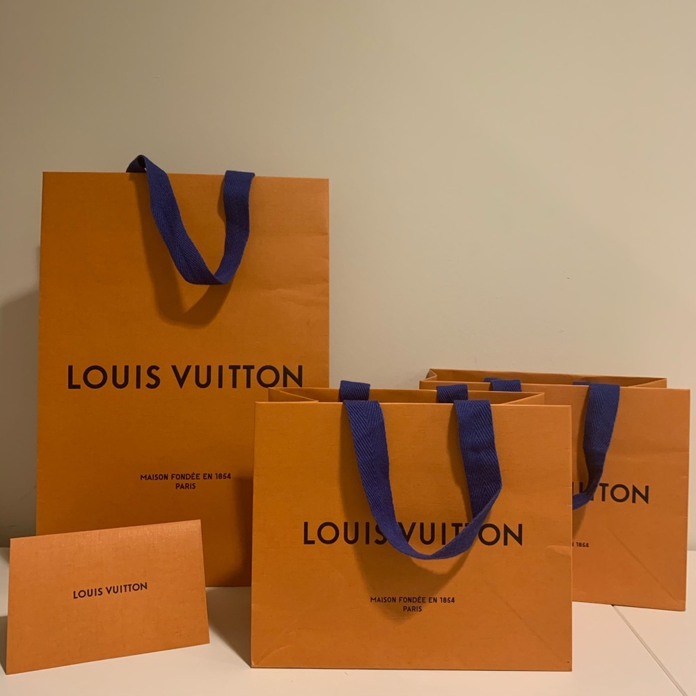 Louis Vuitton Orange Paper Shopping bag